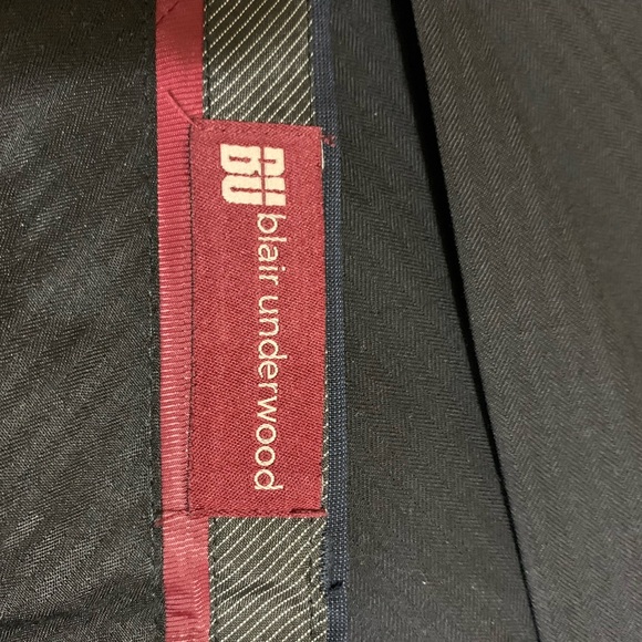 Blair Underwood men’s navy 38R cuffed flat front pant. length 40 1/2, Inseam 29 - Picture 2 of 5